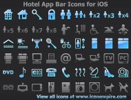 Hotel App Tab Bar Icons for iOS screenshot